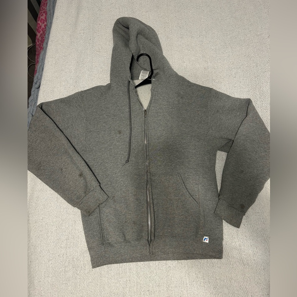 Russell Athletic Charcoal Zip-Up Sweater